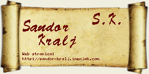 Šandor Kralj vizit kartica